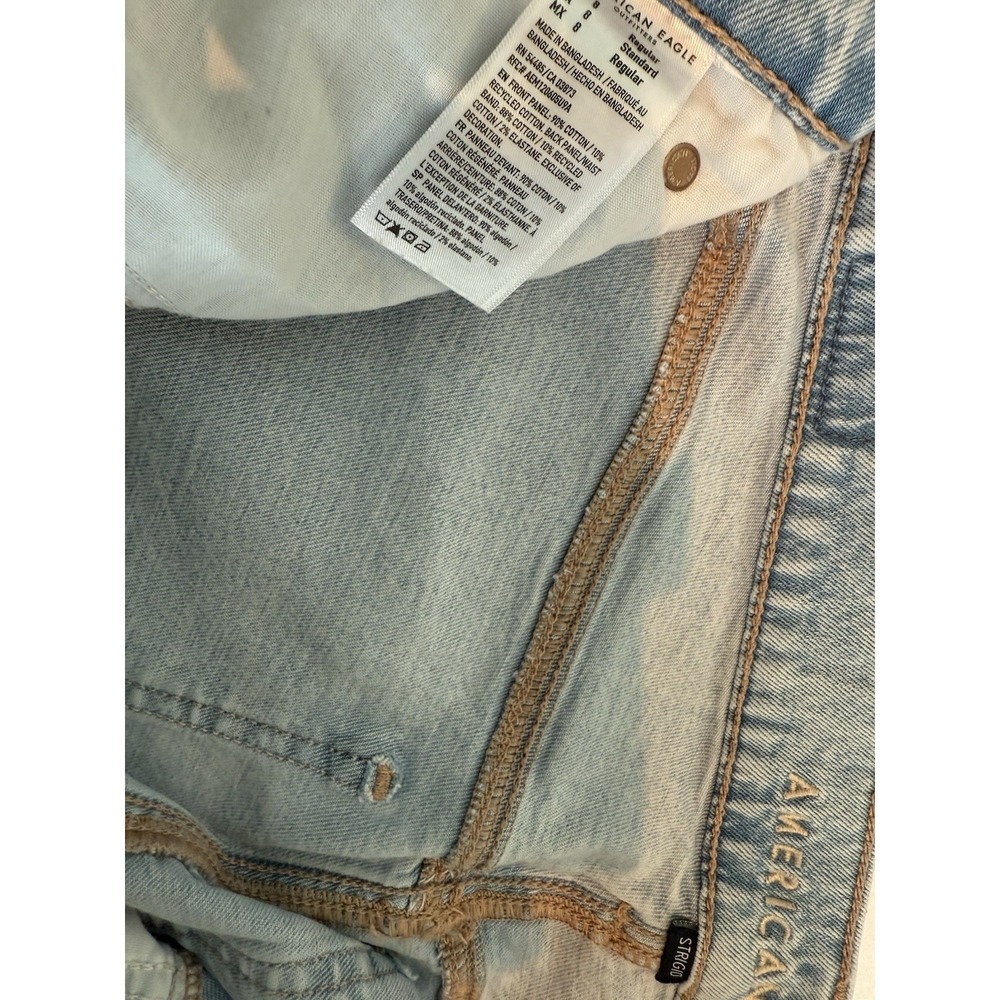 womens jeans size 8 Regular low Rise Wide Leg American Eagle Lightly Worn Clean - Picture 6 of 6